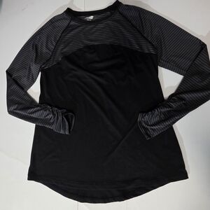 AVIA Sz S Workout Top Light Stretch Knit Ruched Sleeve S (4-6)Gray Comfy GUC